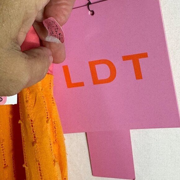 NWT LDT RUFFLED Sundress V-Neck Coral Mango Size 2 - Picture 8 of 8